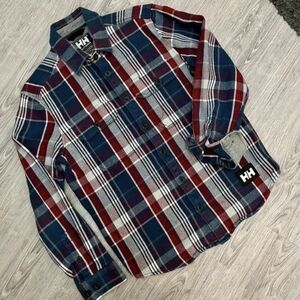Helly Hansen Red and Blue Plaid Casual Shirt
